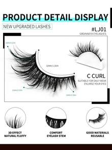 3 Cặp Mi Manga Đa Chiều, Mi Giả Lông Chồn Mềm Mịn, Mi Đen Mờ Tự Nhiên, Mi Dải Dày Tự Nhiên, Thích Hợp Cho Các Buổi Hẹn Hò. - Lông mi Manga nhọn - Xem 5