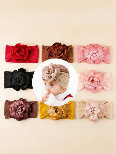 1 buc. Bentiță florală pentru nou-născuți, pălării la modă și drăguțe pentru sugari, accesorii de păr din nailon moale, cadou de Ziua Îndrăgostiților