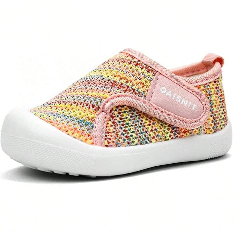 Zapatos Ligeros y Transpirables de Malla para niños pequeños, Zapatos de Playa y Agua Antideslizantes, Zapatos de Primer Camino, 6, 9, 12, 18, 24 Meses - 2-clrosa - Ver 1