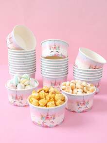 10个8盎司独角兽一次性纸碗，可用作冰淇淋杯、爆米花盒、零食盒、一次性食品容器、彩虹独角兽派对一次性餐具，适用于家庭厨房、餐厅外卖、野餐派对、厨房用品、食品包装、礼品包装盒、独角兽生日派对装饰、婚礼装饰、生日派对用品、婴儿派对装饰、性别揭晓派对餐盘、食品配送及日常使用。 - 獨角獸 - 查看 2