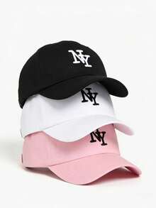 1pc Women's NY Letter Print Baseball Cap, Street Fashion Casual Hat For Autumn/Winter Outings, Travel, Beach Vacation - Multicolor - View 1