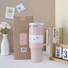 1pc 40oz TumblerWith Handle And Straw, TumblerWith Lid And Straw, InsulatedStainless Steel Travel Mug,100%Leak-Proof, Keeps Cold For 34 HoursOr Hot For 10 Hours, Valentine's DavGifts - Hồng - Xem 5