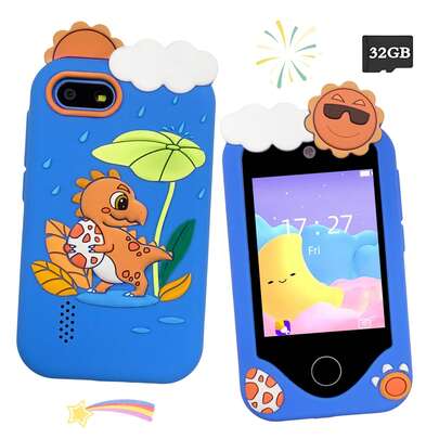 3.8" Screen Kids Toy Phone, Cute Phone Case, Dual HD Cameras, Music, Video, Game, Recording Functions, Suitable For 3-12 Years Old Children Birthday Party, Kids Birthday Gift