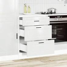 vidaXL Meuble bas de Cuisine << Porto » Bois d'ingénierie blanc brillante - Bianco - Visualizzare 3