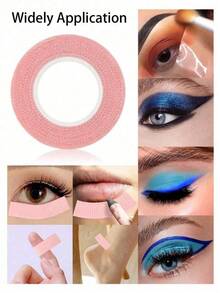 3 Rolls/2 Rolls/1 Roll Eye Shadow Tape, Eye Shadow And Eyeliner Assist Tools, Eye Makeup Assist Tools, Eye Makeup Setting Stickers, Eye Makeup Protective Tape Stickers, Professional Eyelash Tape, Adhesive Fabric Eyelash Tape, Breathable Microporous Fabric Eyelash Extension Tape, Eyelash Lift Tape, Breathable Low-Allergenic Eyelash Isolation Eye Patch. - Multicolor - View 3