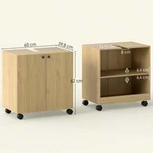 Bathroom Cabinet, 3-Tier Shelf, Wheels, Wood - Wood Color - View 7