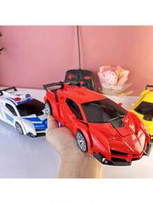 One Click Remote Control Transformation Car, Drifting Racing Car Model, Remote Control Sports Car, Boys' Toy Car - Red - View 8