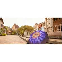 Windproof Travel Compact Umbrella-Automatic Umbrellas For Rain-Compact Folding Umbrella, Travel Umbrella Compact, Small Portable Windproof Umbrellas For Men Women Teenage. (Water Lily),42Inch-1Pack,Waterlily - 睡蓮 - 查看 5