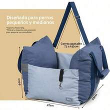 ESQUIMAL Asiento de Coche para Perro Transportadora para Automóvil Asiento de  Cama de Viaje para Mascotas Azul Azul Claro 47x53x44 cm - AzulAzulclaro - Ver 5