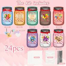 48张情人节贺卡，DIY课堂趣味活动，彩色纸卡，适合派对礼物、学校情人节交换礼物（不含糖果） - 彩色 - 查看 11