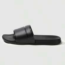 Men's Simple Slip-On Slippers, Summer Indoor Home Quiet Slippers, Non-Slip Bathroom Men's Home Casual Solid Color Sandals (Suggest Ordering One Size Up) - Black - View 10