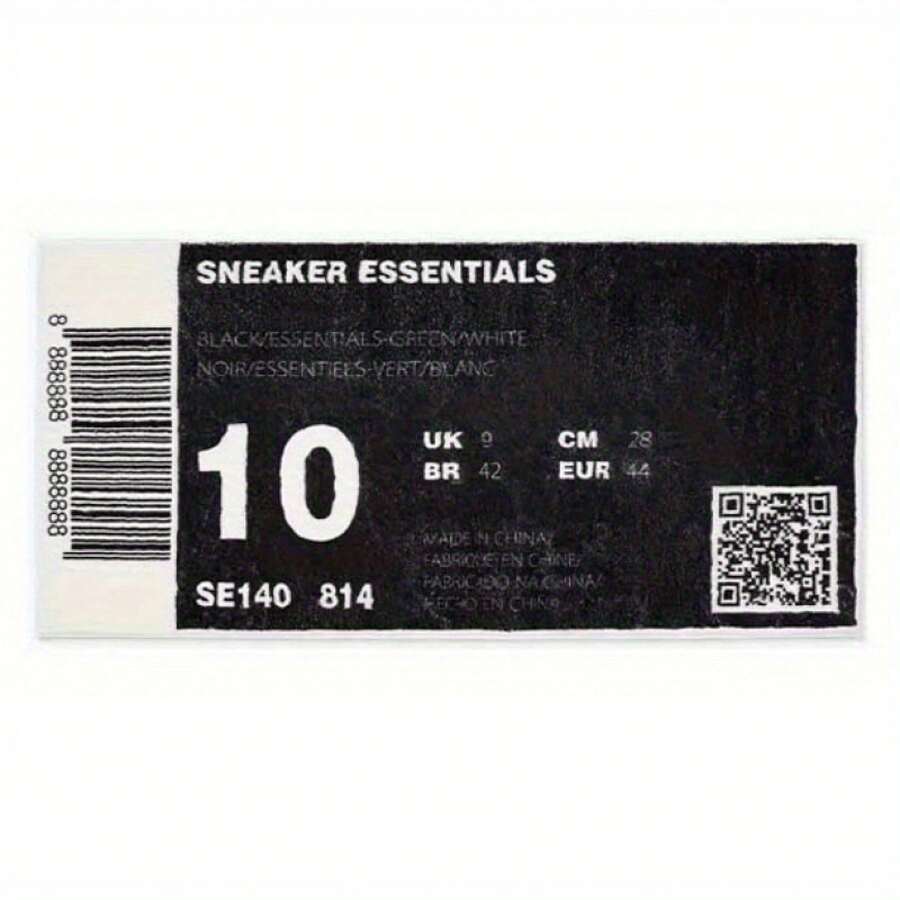 Retail Fashion Shoe Rack - Black Barcode Design Entrance, Soft Plush Living Room Bedroom Carpet, Sneaker Store Decoration - Easy-To-Clean Home Decor, Bold Pattern, Enthusiasts, Premium Imitation, Washable - 黑色 - 查看 1