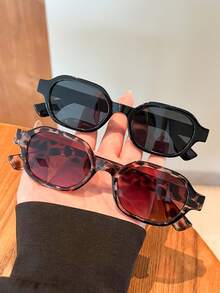 2 piezas Juego de gafas con marco rectangular estilo bohemio para mujeres, accesorio de moda para verano, playa, viajes, fiestas, para combinar todos los días, estilo Y2K - Multicolor - Ver 6