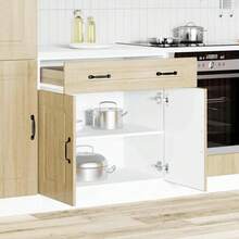 vidaXL Armoire de cuisine Kalmar chêne sonoma bois d'ingénierie - Tabac - Voir 3