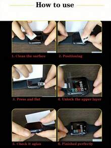 3pcs High Definition Screen Protector Film, Compatible With Apple Watch 40mm, Series SE/6/5/4, Soft HD Clear Film, Scratch-Resistant, Bubble-Free, Compatible With Apple Watch 1/2/3 (38mm/42mm), 4/5/6/SE/SE3 (40mm/44mm), S7/S8/S9 (41mm/45mm), Ultra1/Ultra2/Ultra3 (49mm), Series 10/Series 11 (42mm/46mm) - Clear - View 8