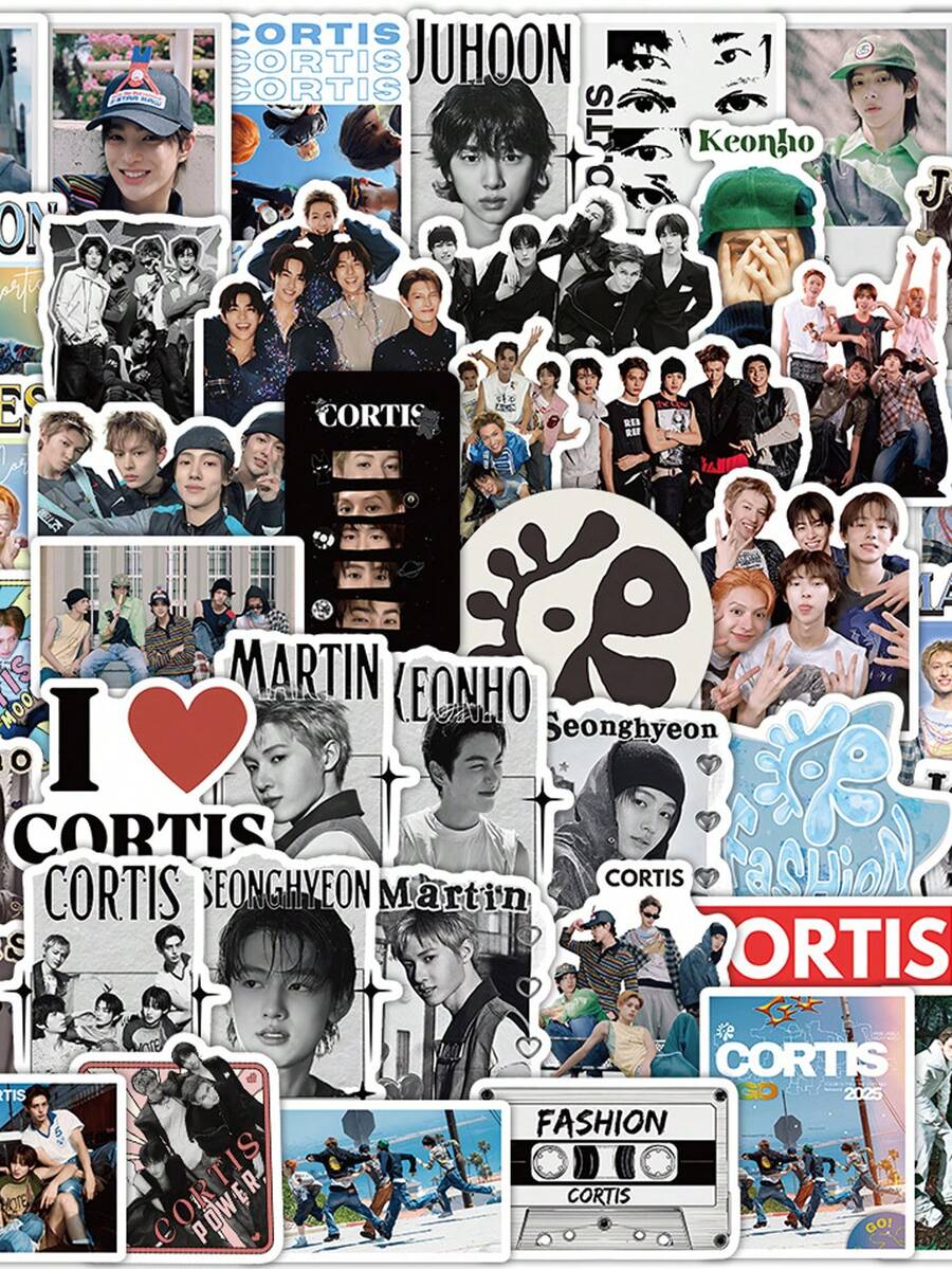 50pcs COTIC.S K-Pop Boy Band Star Graffiti Stickers, Realistic Style, Suitable For Motorcycle Helmet, Car, Gift Box, Envelope, Guitar, Laptop, Luggage, DIY Crafts, Helmet Stickers, Gamer Stickers, Notebook Stickers, Games, Diary Stickers, Bicycle Stickers, Gamer Birthday Party, Gamer Gathering, Office Decoration - Co Boy Band - View 1