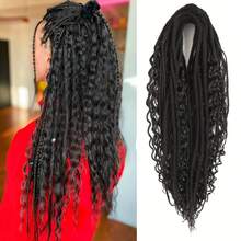 [Boho Chic Dreadlock Extensions] 15pcs Boho Chic Synthetic Dreadlock Extensions |   Double Ended Curly, Mixed Styles, Low Temperature Fiber, Women's Thin Wavy Hairpieces With Curly Ends - fr-16 - Xem 4