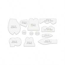 12pcs/Set Hippo Making PET Sewing Template DIY Hippo-Shaped Quilting Template Handcrafted Sewing Tool Template Handmade Decorations Birthday Holiday Gifts, Includes English Making Instructions, Ideal For Crafting Enthusiasts - Transparent - View 14