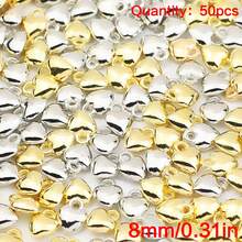 50pcs CCB Peach Heart Shaped Pendant, Suitable For DIY Crafts, Necklace, Bracelet, Phone Charm Making