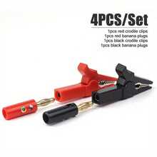 4pcs/Pack High Pressure Clamps, Banana Plug Test Clips