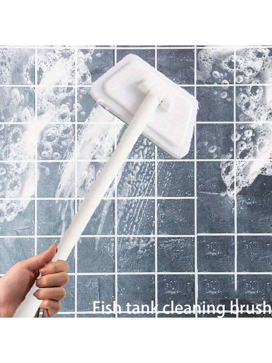 1 Long Handle Bath Tub Cleaning Brush + 1 Sponge/Set, Bathroom Floor Tub Tile Cleaning Sponge Brush, Window Cleaning Sponge Brush, Cleaning Supplies And Tools - Multicolor - View 1