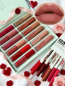 12-Piece Liquid Lipstick Set And 12/24-Piece Professional Lip Liner Combination, Matte Silky Lip Makeup Set, Suitable For Creating A Well-Defined Lip Effect, Long-Lasting Waterproof, Non-Stick Cup Lip Color, Women's Gift Set, Butterfly Shiny Shell, Is The Perfect Gift Choice For Christmas. Easter Gift - Nhiều màu - Xem 11