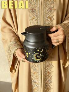 1 قطعة فانوس هلال رمضان، إبريق شاي/قهوة عازل حراري من الفولاذ المقاوم للصدأ سعة 800 مل ذو جدارين مزدوجين، مع مصفاة شاي، أكواب، مناسب لتجمعات رمضان والمطاعم والخارج والمنزل وغيرها، لوازم رمضان - متعدد الألوان - مشاهدة 3