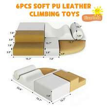 Juegos de Escalada para Niños Pequeños, 6 Bloques de Espuma Suave para Bebés, Juego de Escalada Ligero para Gatear y Deslizar, Fácil de Limpiar, Juego Activo Interior para Niños - 6 piezas - Ver 2