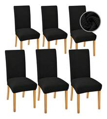 Tendencia6 Fundas Elasticas Protectoras Removibles Sillas Comedor Bazarú Cubresilla Color Negro Diseño de en tela Jaquard pack 6 pzs Maxima sujeciónCalidad premium - Negro - Ver 2