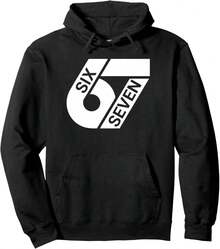 Six Seven Meme Funny 67 Pullover Hoodie - Black - View 1