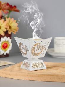 1pc Elegant 3D Geometric Resin Incense Burner, Suitable For Home Decor, Office, Festivals, Yoga Studios, Etc. Can Be Used As Holiday Gifts, Diwali Decor, Eid Decor And More. - Multicolor - View 3