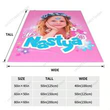 Cute Like Nastya Blankets Coral Fleece Plush Summer Air Conditioning Kawaii Cartoon Throw Blanket For Sofa Car Bedding Throws - trắng - Xem 1
