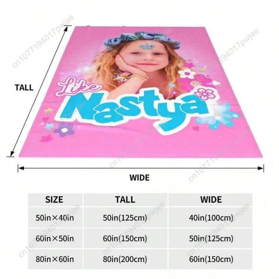 Cute Like Nastya Blankets Coral Fleece Plush Summer Air Conditioning Kawaii Cartoon Throw Blanket For Sofa Car Bedding Throws - trắng - Xem 1