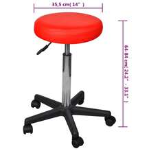 vidaXL Tabouret de bureau Rouge - Rouge - Voir 4