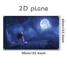 1 Tấm banner 2D chủ đề Giáng sinh, Đêm mưa sao trời, Anime, kích thước 150 * 90/60 * 90 cm, vận chuyển nhanh chóng. Chất liệu polyester cao cấp, kiểu dáng Ins, thuộc dòng Healing Dream Series, in hình trăng tròn đêm mưa độ phân giải cao, không có hình mờ, trang trí tường phòng ngủ, phòng khách, ký túc xá. - Nhiều màu - Xem 5