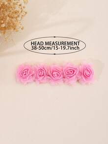 1pc Newborn Baby Girl 5 Floral Mesh Headband, Sweet & Cute Princess Headpiece, Suitable For Gift, Party, Daily Wear