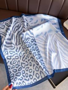 1条女士优雅复古豹纹轻薄方形仿丝围巾，波西米亚复古休闲女士颈巾/披肩，轻薄舒适，适合春夏日常穿着和外出活动。 - 彩色 - 查看 2