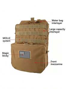 YAKEDA Attachable Water Bag, MOLLE Auxiliary Bag, Multi-Function Storage Pouch - Outdoor Portable Multi-Function Storage Bag With Water Bag, Layered Design, Hook And Loop For Attaching Various Patches - Multicolor - View 3