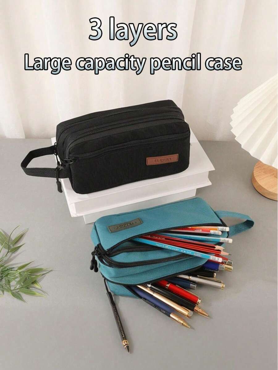 1PC Large Capacity Pencil Case Pencil Case Large Capacity Storage Pencil Case Student Pencil Case - Multicolor - View 1