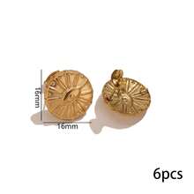 6-Piece Set Of 304 Stainless Steel 18K Gold-Plated Round Embossed Devil's Eye Polished Stud Earring Findings Women's Stainless Steel Jewelry Stud Earrings DIY Jewelry Accessories Stud Earrings