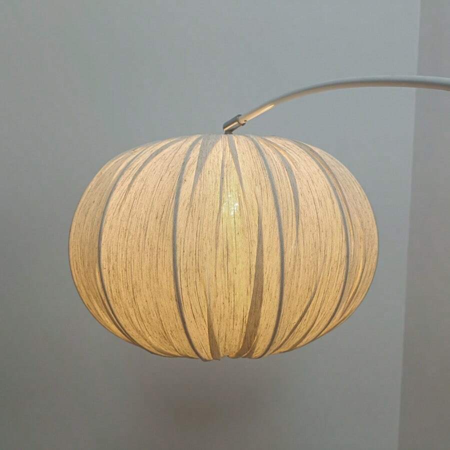 现代创新南瓜形亚麻灯罩，浪漫简约圆形球形吊灯/落地灯灯罩（仅灯罩）