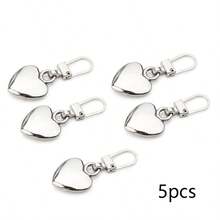 5pcs/10pcs Heart-Shaped Multi-Purpose Metal Detachable Zipper Pulls Replacement Zipper Sliders Repair Kit, For Luggage, Handbags, Backpacks, Jackets - Multicolor - View 10