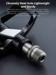 WEST BIKING 一对山地/公路自行车脚踏，采用铬钼钢材质，耐磨，配备3轴承轴，LOOK系统，舒适的自行车锁脚踏，包含锁片。 - 黑色 - 查看 3