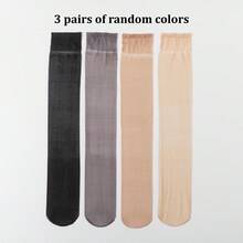1/3/5/10 Pairs Of Women's Stockings, Ultra-Thin Long Tube Stockings, Anti Hook Silk Calf Socks, Sexy, Ultra-Thin, Super Transparent, Versatile JK, Knee High Socks, Suitable For Home Commuting, Parties, Gifts.Straight Socks - Multicolor - View 31