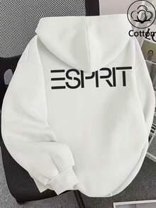 Women's Spring/Winter New Arrival: Casual And Elegant Resort Style Hoodie,  Brand Women's Hooded Long-Sleeve Sweatshirt, Soft, Comfortable, Versatile For Everyday Wear, Perfect For Valentine's Day - White - View 4