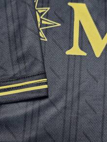 Italian Naples Style Men Football Jersey & Crew Neck Comfortable Sports Top, Suitable For Match, Football Training, Casual And Holiday Wear, Gift - Black - View 6