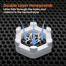 1PC Premium Large Cat Litter Mat Waterproof Double Layer Litter Trapper Non-Slip Washable Pet Toilet Pad Sand Control,Cat Accessories - Grey - View 4