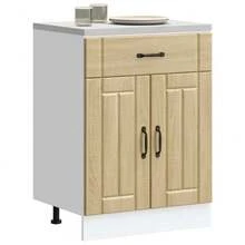 vidaXL Armario de cocina Lucca chêne sonoma madera ingeniería - Marrón - Ver 2