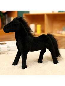 Cute Simulation Pony Doll Plush Toy, 4 Colors To Choose Soft Plush Pony Toy-Cute Plush Horse With Vivid Eyes, Kind And Lovely Gift For Family, Durable Polyester Material, Perfect Holiday Or Everyday Comfort, Plush Horse, Holiday Gift Items - Multicolor - View 5