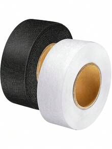 1/6 rollo de cinta de dobladillo sin coser que se puede planchar, adecuada para pantalones, camisas, chaquetas, faldas, calcetines y otras prendas de vestir, también se puede usar para manualidades DIY. Cinta adhesiva doble cara negra y blanca, lavable, cinta de pegamento termofusible, revestimiento doble cara, cinta de acabado sin costuras, aplicable para alteración de ropa, vaqueros, vestidos - Multicolor - Ver 9